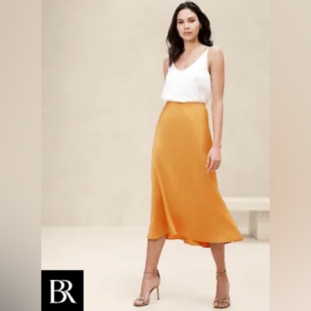 NWT Banana Republic Factory Satin Classic Camisole XS & Midi Slip Skirt Size XS
